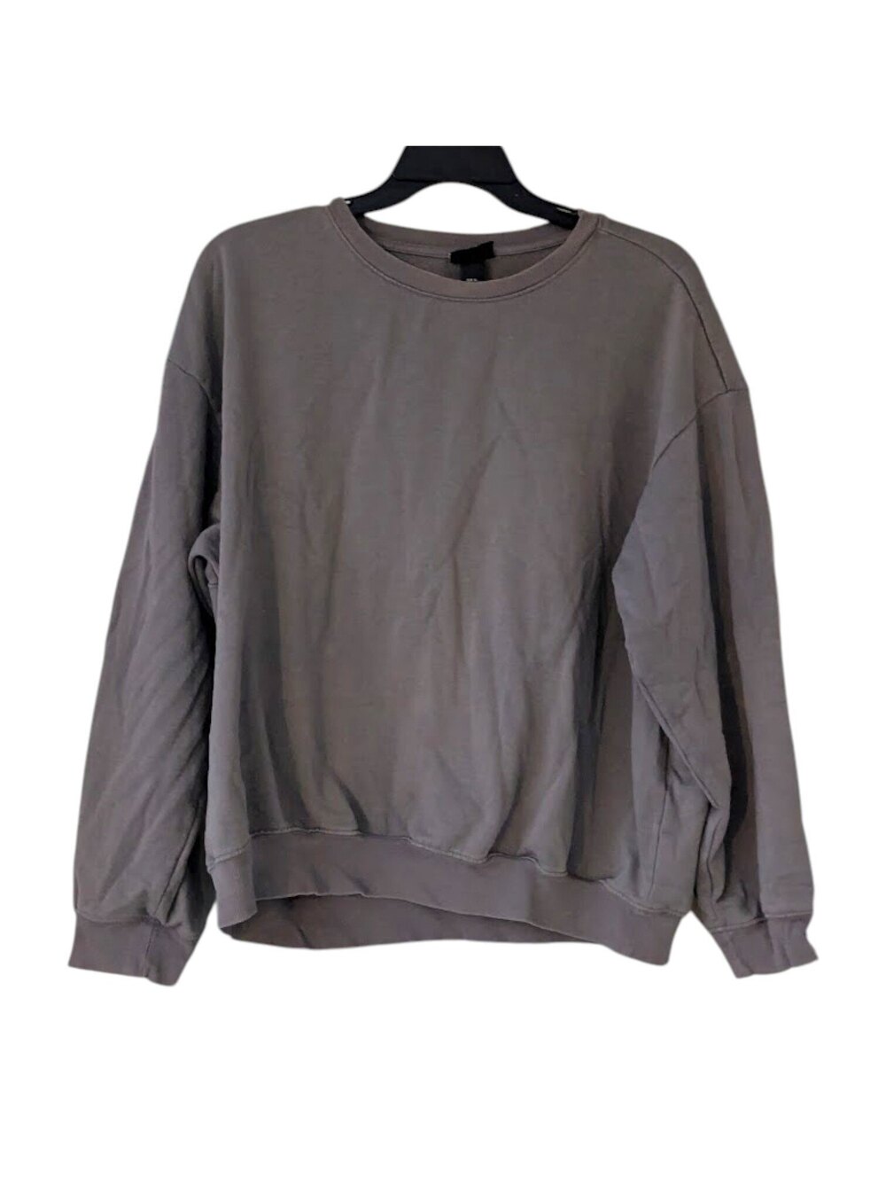 HM XL Gray Taupe Loose Fit Oversized Crewneck Sweater Boxy Pullover 28.5x26